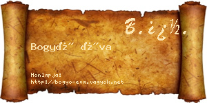 Bogyó Éva névjegykártya